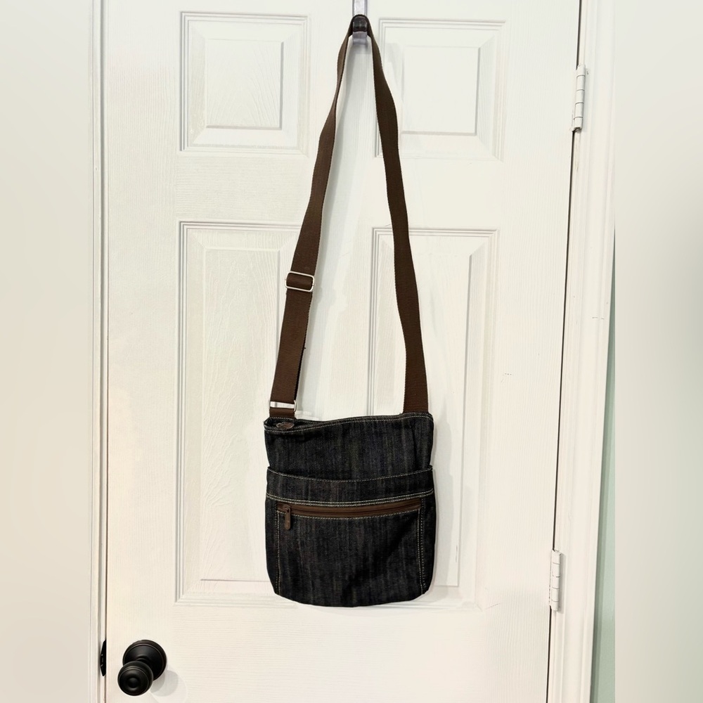Thirty-One Denim and Brown Crossbody Bag